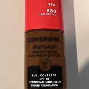 New Covergirl Outlast Extreme Wear 3-in-1 Foundation New Cappuccino # 880